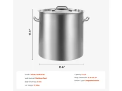 Panela de Aço Inoxidável SucceBuy, 50,1 L, com Tampa e Pega