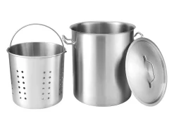 Panela de Aço Inoxidável SucceBuy de 42 L com Coador e Tampa para Cozimento, Perfeita para Preparações Culinárias e Eventos