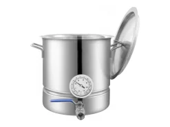 Panela de Fermentação SucceBuy de Aço Inoxidável de 19L, Chaleira de Fundo Triplo, Suprimentos para Fabricação de Cerveja Caseira, Tampa, Termômetro
