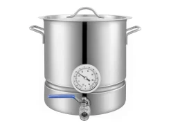 Panela de Fermentação SucceBuy de Aço Inoxidável de 19L, Chaleira de Fundo Triplo, Suprimentos para Fabricação de Cerveja Caseira, Tampa, Termômetro