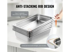 Panela de Vapor SucceBuy para Hotéis, Lote de 6, em Aço Inoxidável, Profundidade 10 cm