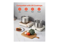 Panela SucceBuy em Aço Inoxidável 3,8 L, Panela com Tampa de Vidro E Cabo Ergonomico, Antiaderente, Lavável na Lava-Louças, Utensílio de Cozinha
