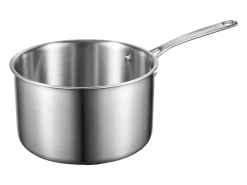 Panela SucceBuy em Aço Inoxidável 3,8 L, Panela com Tampa de Vidro E Cabo Ergonomico, Antiaderente, Lavável na Lava-Louças, Utensílio de Cozinha