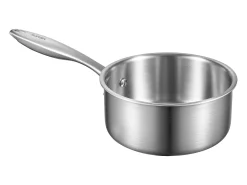 Panela SucceBuy em Aço Inoxidável 1,4 L, Panela com Tampa de Vidro E Cabo Ergonomico, Antiaderente, Lavável na Lava-Louças, Utensílio de Cozinha