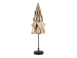 Parasol de aço deportado - tecido 100% de poliéster - para varanda de jardim de praia - sem base - 294x294x250cm - khaki