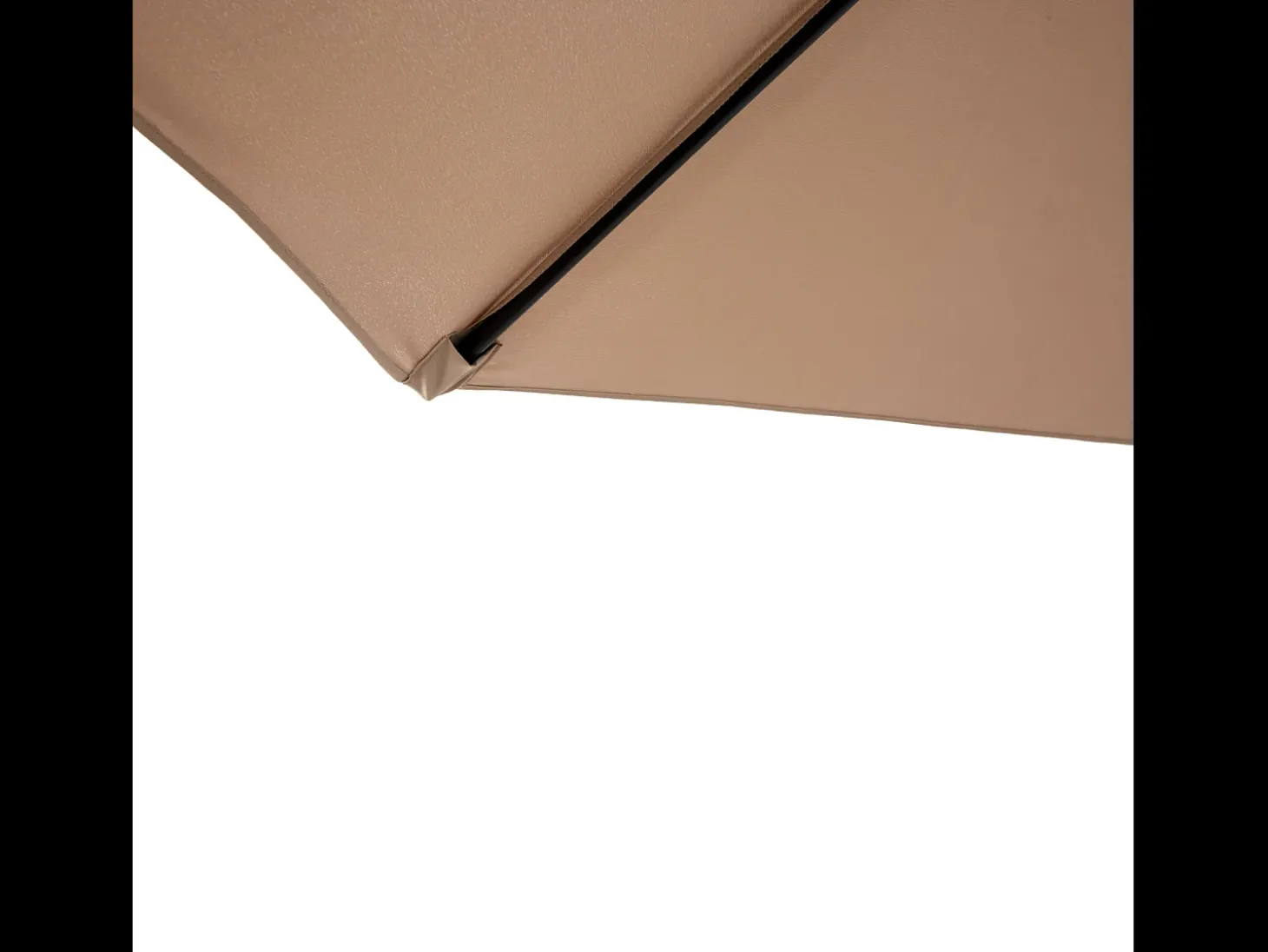 Parasol de aço deportado - tecido 100% de poliéster - para varanda de jardim de praia - sem base - 294x294x250cm - khaki