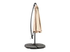 Parasol deportado - aço e tecido 100% de poliéster - para varanda de jardim de praia - sem base - 294x294x250cm - cáqui