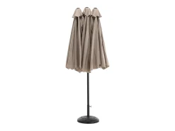 Parasol deportado - aço e tecido 100% de poliéster - para varanda de jardim de praia - sem base - 453x267x255cm - cáqui