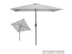 Parasol inclinable retangular cinza claro 200x300 cm