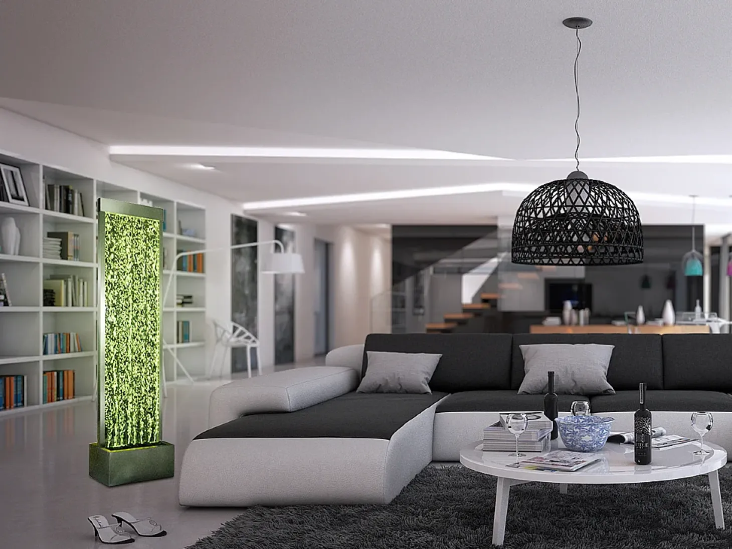 Parede de bolhas de água com LEDs e cores que mudam BLENNIE