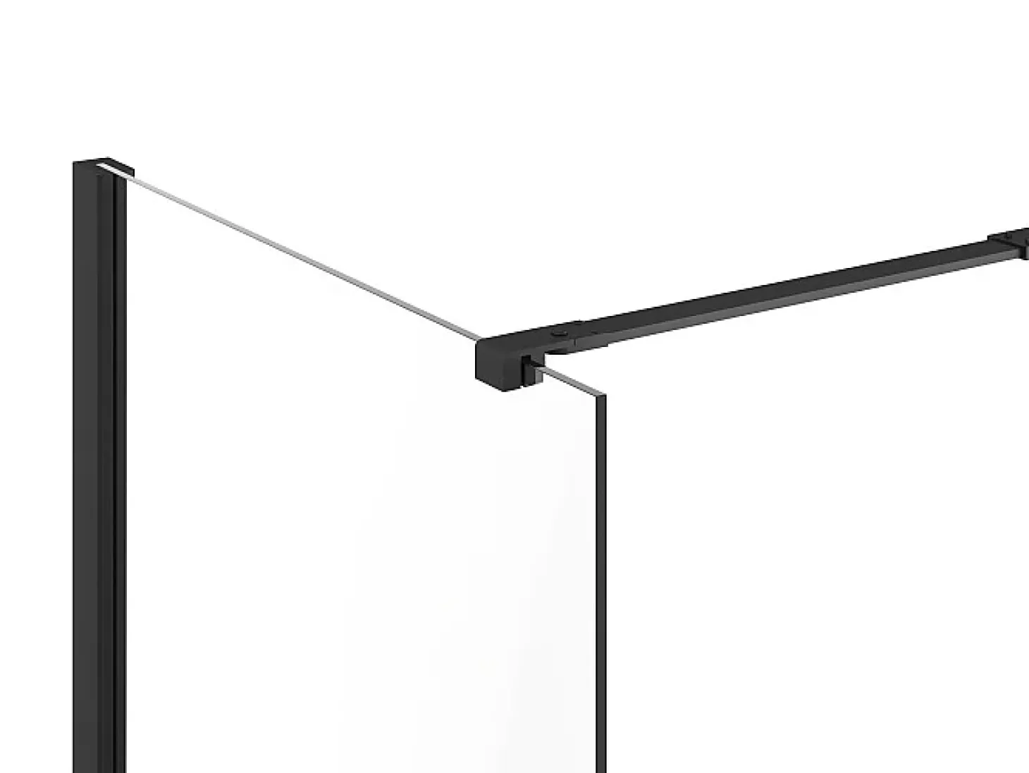 Parede de chuveiro tipo italiana - Preto fosco - Vidro 5 mm - 60x200 cm - DAREN