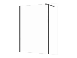 Parede de duche com painel pivotante - Preto mate - Vidro 6 mm - (140 + 40) x 200 cm - DAREN