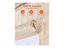 Paredes Laterais para Capa de Gazebo Inverno SucceBuy, 3,44x4,66 m, Cobertura para Gazebo para Todas as Estações, com Janelas de Rede, Material PE de Alta Densidade
