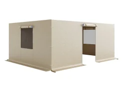 Paredes Laterais para Capa de Gazebo Inverno SucceBuy, 3,44x4,66 m, Cobertura para Gazebo para Todas as Estações, com Janelas de Rede, Material PE de Alta Densidade