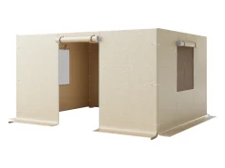 Paredes Laterais para Capa de Gazebo Inverno SucceBuy, 3,1x3,6 m, Cobertura para Gazebo para Todas as Estações, com Janelas de Rede, Material PE de Alta Densidade