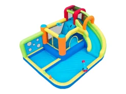 Parque aquático insuflável 7 em 1 para crianças - 410 x 315 x 203 cm - Oxford - com soprador - Azul