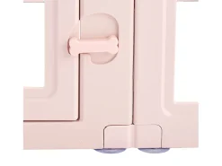 Parque de Parto SucceBuy para Cão, 154 x 100 x 60 cm, Caixa de Parto para Filhotes, com Janelas Transparentes e Fechadura, Moldura Rosa Claro