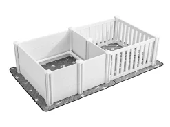 Parque de Parto SucceBuy para Cão, 186,5x97x50 cm, Caixa de Parto para Filhotes, com Porta Altura Ajustável, Caixa de Nascimento de Plástico PVC