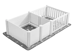 Parque de Parto SucceBuy para Cão, 186,5x97x50 cm, Caixa de Parto para Filhotes, com Porta Altura Ajustável, Caixa de Nascimento de Plástico PVC