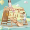 Parque infantil 7 em 1 com escorrega, baloiço e rede de escalada, 140 x 120 x 120 cm