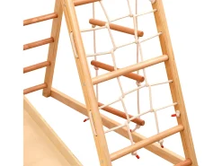 Parque infantil 7 em 1 com escorrega, baloiço e rede de escalada, 140 x 120 x 120 cm
