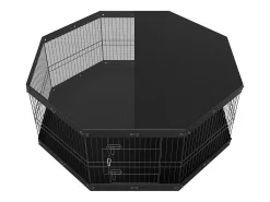 Parque para Cães SucceBuy Parque para Cães com 8 Painéis de Metal Dobrável com Capa e Almofada, Parque para Exercício