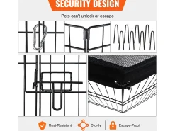 Parque para Cães SucceBuy Parque para Cães com 8 Painéis, 60.96 cm de Altura, Metal Dobrável, para Exercícios de Animais de Estimação