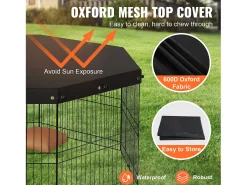 Parque para Cães SucceBuy Parque para Cães com 8 Painéis, 60.96 cm de Altura, Metal Dobrável, para Exercícios de Animais de Estimação