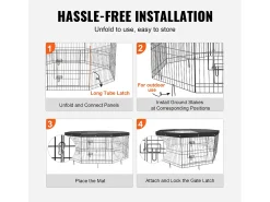Parque para Cães SucceBuy Parque para Cães com 8 Painéis, 60.96 cm de Altura, Metal Dobrável, para Exercícios de Animais de Estimação