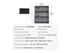 Parque para Cães SucceBuy Parque para Cães com 8 Painéis de Metal Dobrável com 76.20 cm de Altura e Tampa Superior