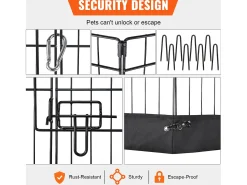 Parque para Cães SucceBuy Cercado para Cães com 8 Painéis de Metal Dobrável com Almofada Inferior, Cercado para Exercício com 60.96 cm de Altura