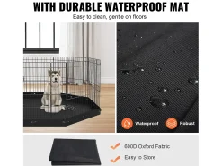 Parque para Cães SucceBuy Cercado para Cães com 8 Painéis de Metal Dobrável com Almofada Inferior, Cercado para Exercício com 60.96 cm de Altura