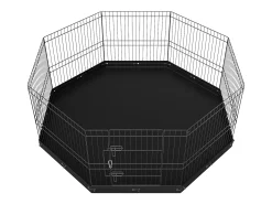 Parque para Cães SucceBuy Cercado para Cães com 8 Painéis de Metal Dobrável com Almofada Inferior, Cercado para Exercício com 60.96 cm de Altura
