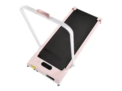 Passadeira ergométrica com ecrã LED, altifalante Bluetooth e suporte - Rosa e preta