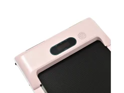 Passadeira ergométrica com ecrã LED, altifalante Bluetooth e suporte - Rosa e preta