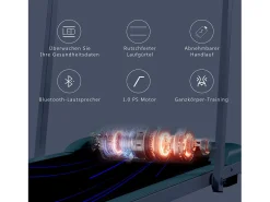 Passadeira ergométrica com ecrã LED, altifalante Bluetooth e suporte - Verde e preta