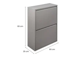 Pattumiera Achros, Cestino portarifiuti, Bidone per raccolta differenziata, Mobile per spazzatura, 60x25 h93 cm, Grigio