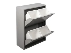 Pattumiera Achros, Cestino portarifiuti, Bidone per raccolta differenziata, Mobile per spazzatura, 60x25 h93 cm, Grigio