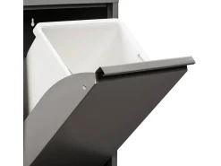 Pattumiera Achros, Cestino portarifiuti, Bidone per raccolta differenziata, Mobile per spazzatura, 60x25 h93 cm, Grigio