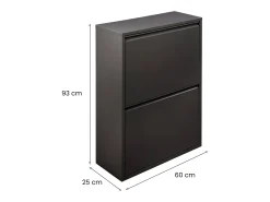 Pattumiera Achros, Cestino portarifiuti, Bidone per raccolta differenziata, Mobile per spazzatura, 60x25 h93 cm, Nero