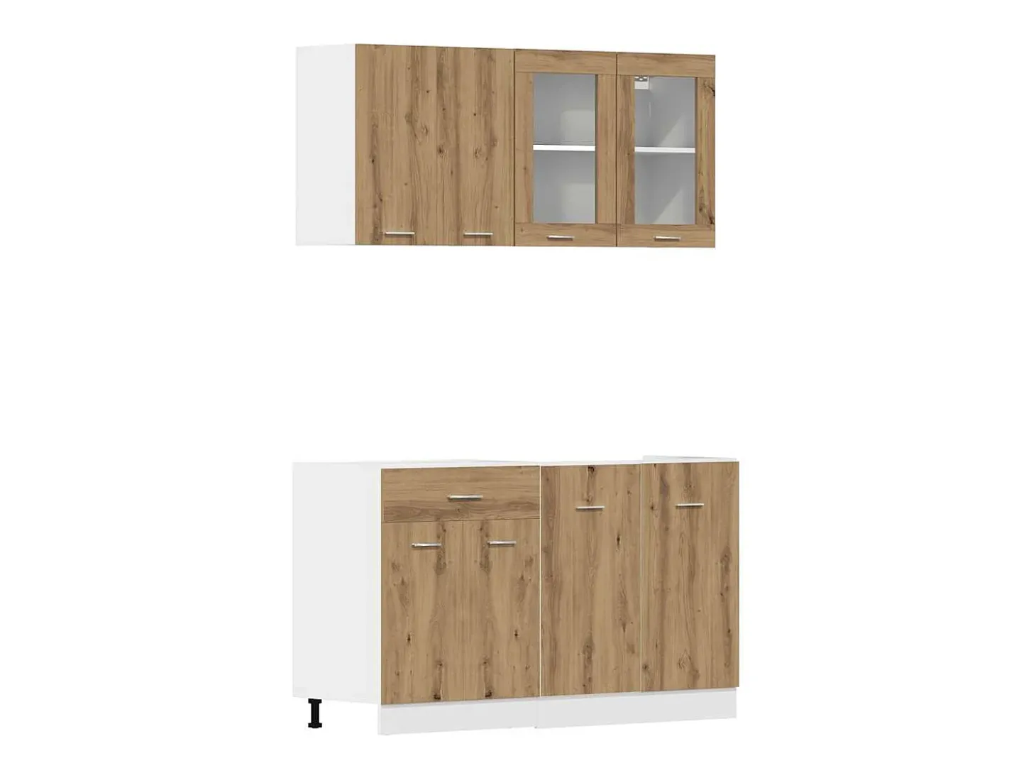 4pcs armário de cozinha conj. deriv. madeira Lyon carvalho artisiano