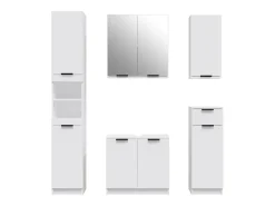 5pcs conj. armários casa de banho madeira processada branco