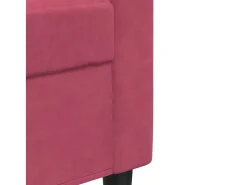 2pcs conjunto sofás c/ almofadões e rolos veludo vermelho tinto