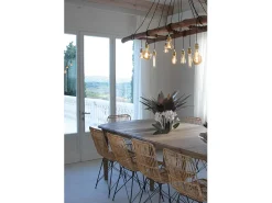 Peça central decorativa Ciclamino Ø38 cm em ferro lama e vermelho Design floral moderno para mesa ou sala Fabricado na Itália