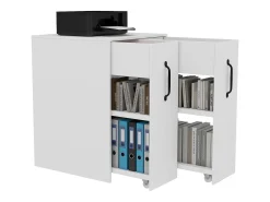Pedestal de escritório com rodízios - 52 x 50 x 75 cm - com gavetas - intercambiável Esquerda-direita - Aglomerado - Branco