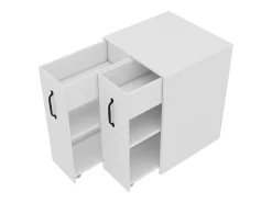 Pedestal de escritório com rodízios - 52 x 50 x 75 cm - com gavetas - intercambiável Esquerda-direita - Aglomerado - Branco