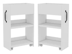 Pedestal de escritório com rodízios - 52 x 50 x 75 cm - com gavetas - intercambiável Esquerda-direita - Aglomerado - Branco