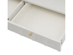 Penteadeira - 100 x 45 x 76,5 cm - com 2 gavetas - para quarto - madeira + metal - branco