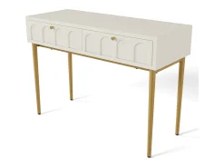 Penteadeira - 100 x 45 x 76,5 cm - com 2 gavetas - para quarto - madeira + metal - branco