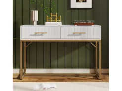 Penteadeira - 100 x 45 x 75 cm - com 2 gavetas - para quarto - Aglomerado - Branco